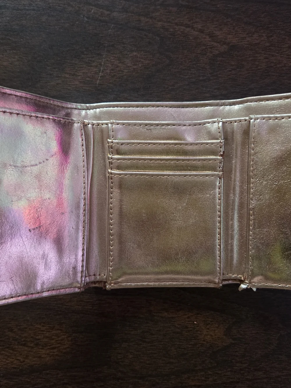 Wild Fable Rose Gold Metallic Solid Snap Closure Folding Wallet